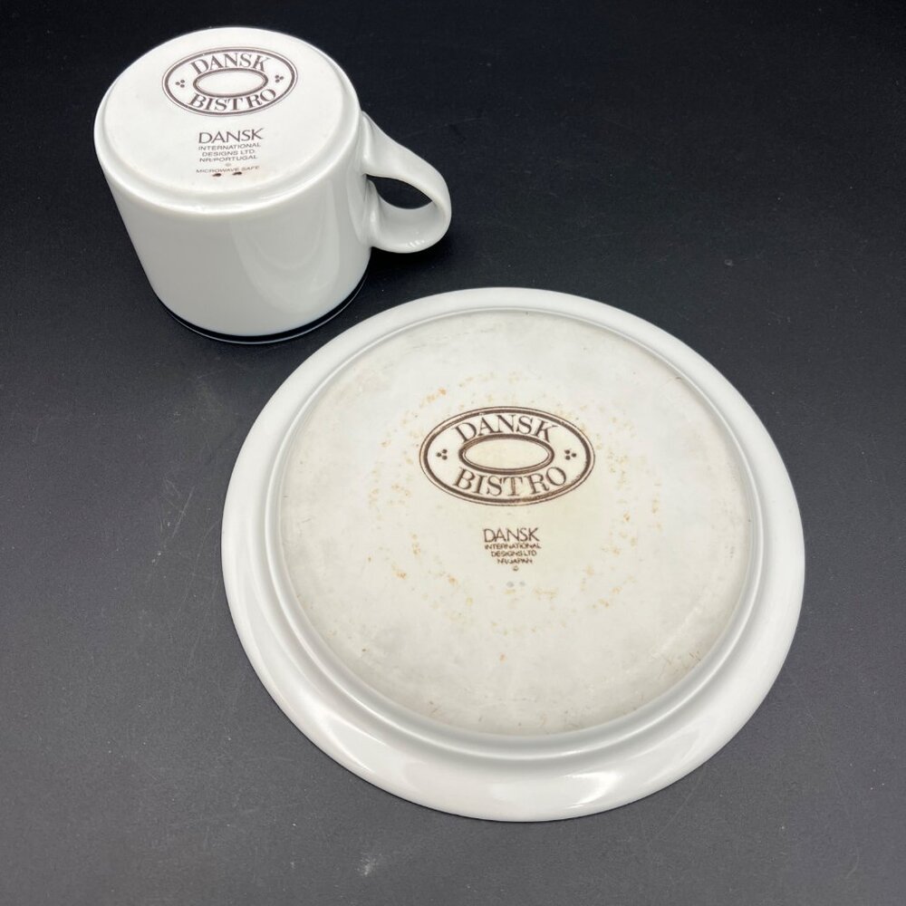 Dansk Bistro Maribo Pattern Flat Coffee Cup & Saucer Set (s) - Picture 4 of 12
